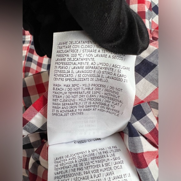 MONCLER Gamme Bleu Checkered Short Sleeve Button Down sz 1 - US S / XS - Picture 8 of 9